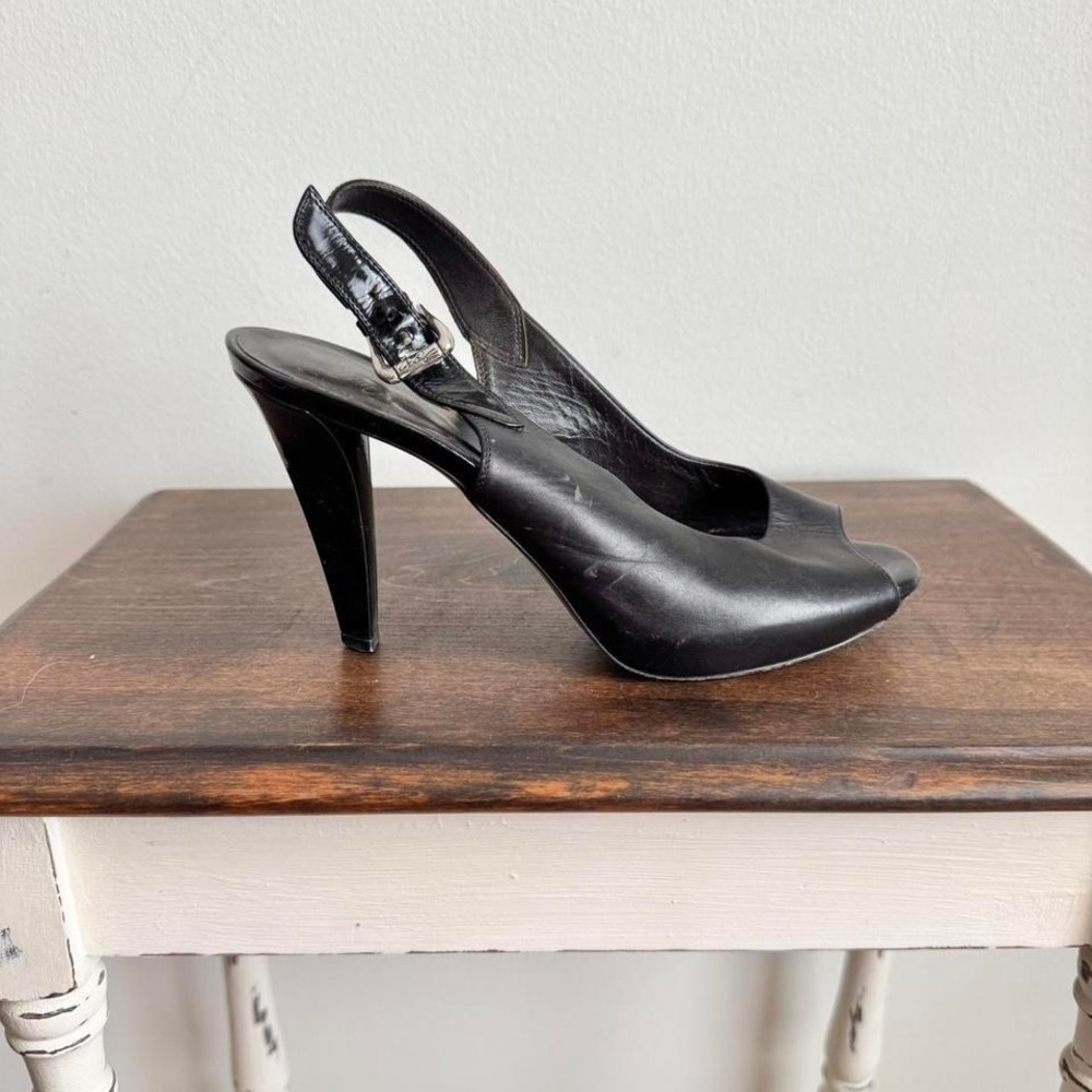 Vintage Black Slingback Heel Size 8‎ Donald Pliner